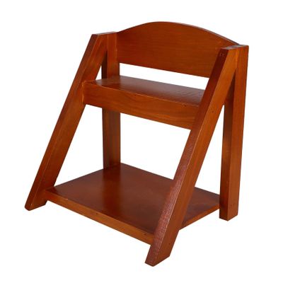 JECOMPRIS Vintage Wooden 2-Tier Countertop Storage Rack Retro Kitchen Spice Organizer Dual Layer Display Shelf for Toiletries and Makeup Easy to Assemble