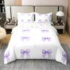 100% Cotton Girly Purple Black Butterfly Knot Duvet Cover Twin Size Cute Aesthetic Bow Knot Comforter Cover For Women Adults Decorative Bedding Set Romantic Modern Geometric Spots Bedclothes view 1