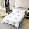 100% Cotton Girly Purple Black Butterfly Knot Duvet Cover Twin Size Cute Aesthetic Bow Knot Comforter Cover For Women Adults Decorative Bedding Set Romantic Modern Geometric Spots Bedclothes view 2