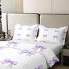 100% Cotton Girly Purple Black Butterfly Knot Duvet Cover Twin Size Cute Aesthetic Bow Knot Comforter Cover For Women Adults Decorative Bedding Set Romantic Modern Geometric Spots Bedclothes view 4