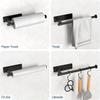 Paper Towel Holder Under Cabinet, Wall Mount Paper Towel Holder for Kitchen, Adhesive Paper Towel Roll Rack for Bathroom Towel, Black Towel Holder SUS304 Stainless Steel view 4