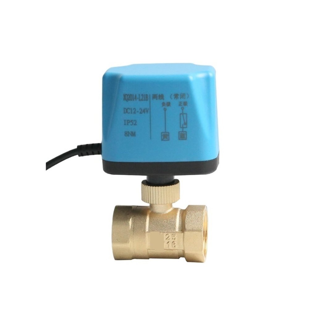 RYEAZIQI 1/2" 3/4" 1" 1-1/4" 1-1/2" 2" Brass Electric Ball Valve 2-Wire 2-Way Normally Closed Normally Open 220V Switch Valve Water(1/2",24VDC_Normally Closed)