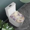 Wetoricau Rose Butterfly Pattern Toilet Lid Cover Non-Fading Toilet Top Covers, Fabric Cover for A Lid Toilets Bath Decor Accessories, Stretches up to 15-21" view 2