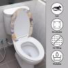 Wetoricau Rose Butterfly Pattern Toilet Lid Cover Non-Fading Toilet Top Covers, Fabric Cover for A Lid Toilets Bath Decor Accessories, Stretches up to 15-21" view 3