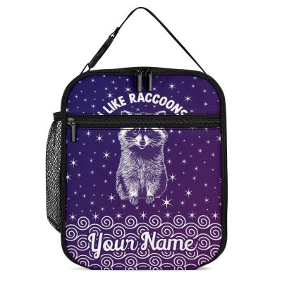 Homieblanket Custom Raccoon Lunch Bag for Kids Girls Boys Teens - Raccoons Animal Theme Leakproof Insulated Thermal Lunchbox, Portable Reusable Lunch Box for Work School Travel