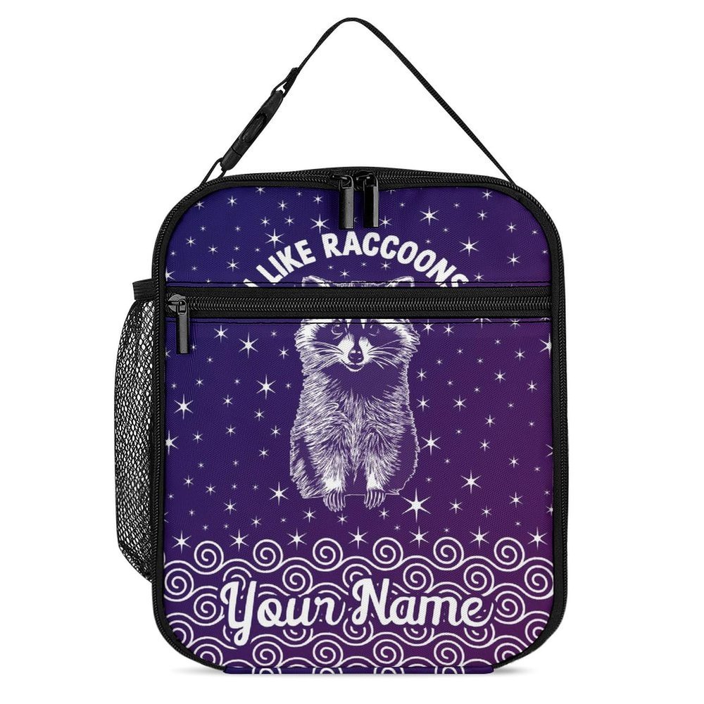 Homieblanket Custom Raccoon Lunch Bag for Kids Girls Boys Teens - Raccoons Animal Theme Leakproof Insulated Thermal Lunchbox, Portable Reusable Lunch Box for Work School Travel