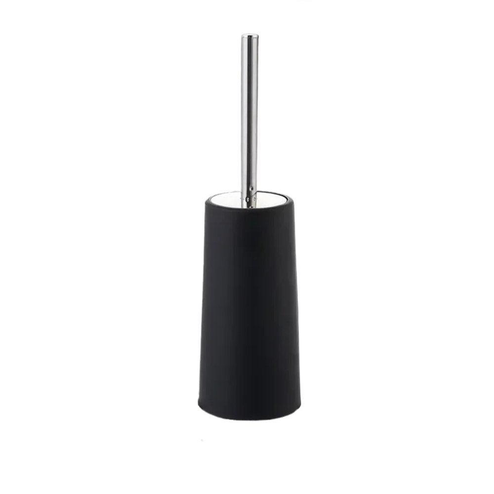 Creative Nordic Style Golden Toilet Brush with Holder - Elegant Bathroom Cleaning Accessory(Black1)