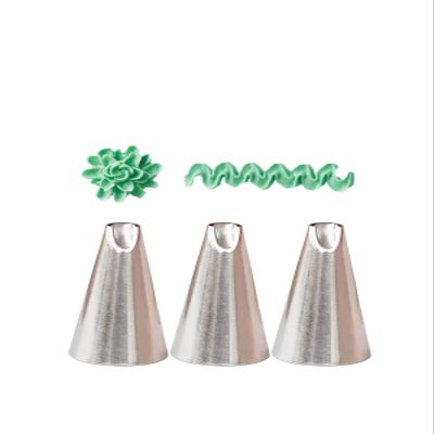 #81 Piping Tip, U Shape Flower Decorating Tip for Succulent & Ribbon, 3 Pcs