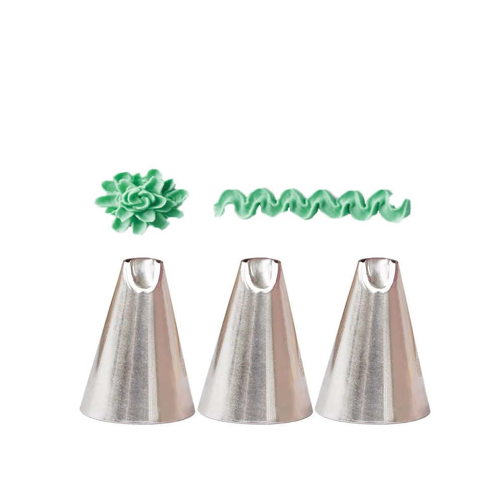 #81 Piping Tip, U Shape Flower Decorating Tip for Succulent & Ribbon, 3 Pcs