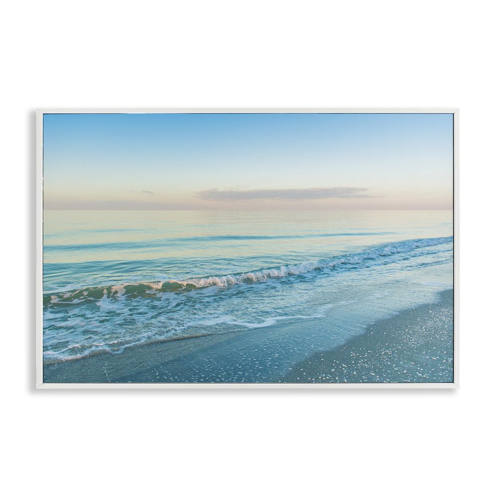 Serene Coastal Waves Landscape, 12 x 18 Inch Framed Gicle Print