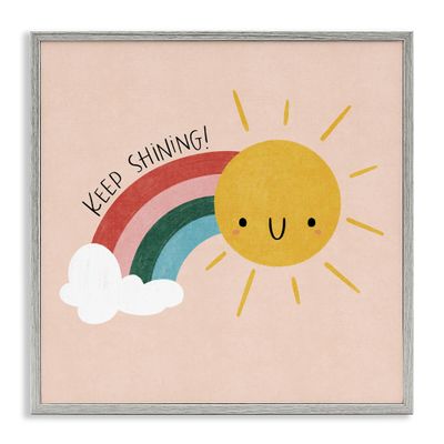 Inspirational Rainbow Sunshine, 17 x 17 Inch Framed Gicle Print