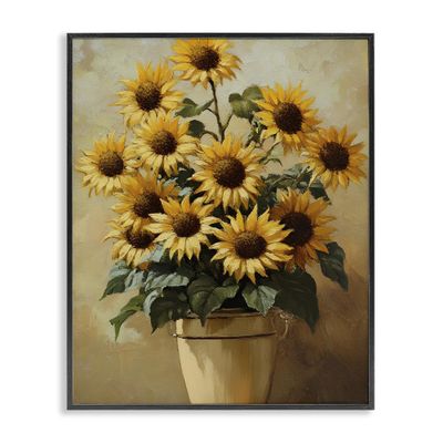 Stupell Industries Sunny Sunflowers Arrangement Black Framed Giclee Art, design by Franklyn Gregory, 16 x 20