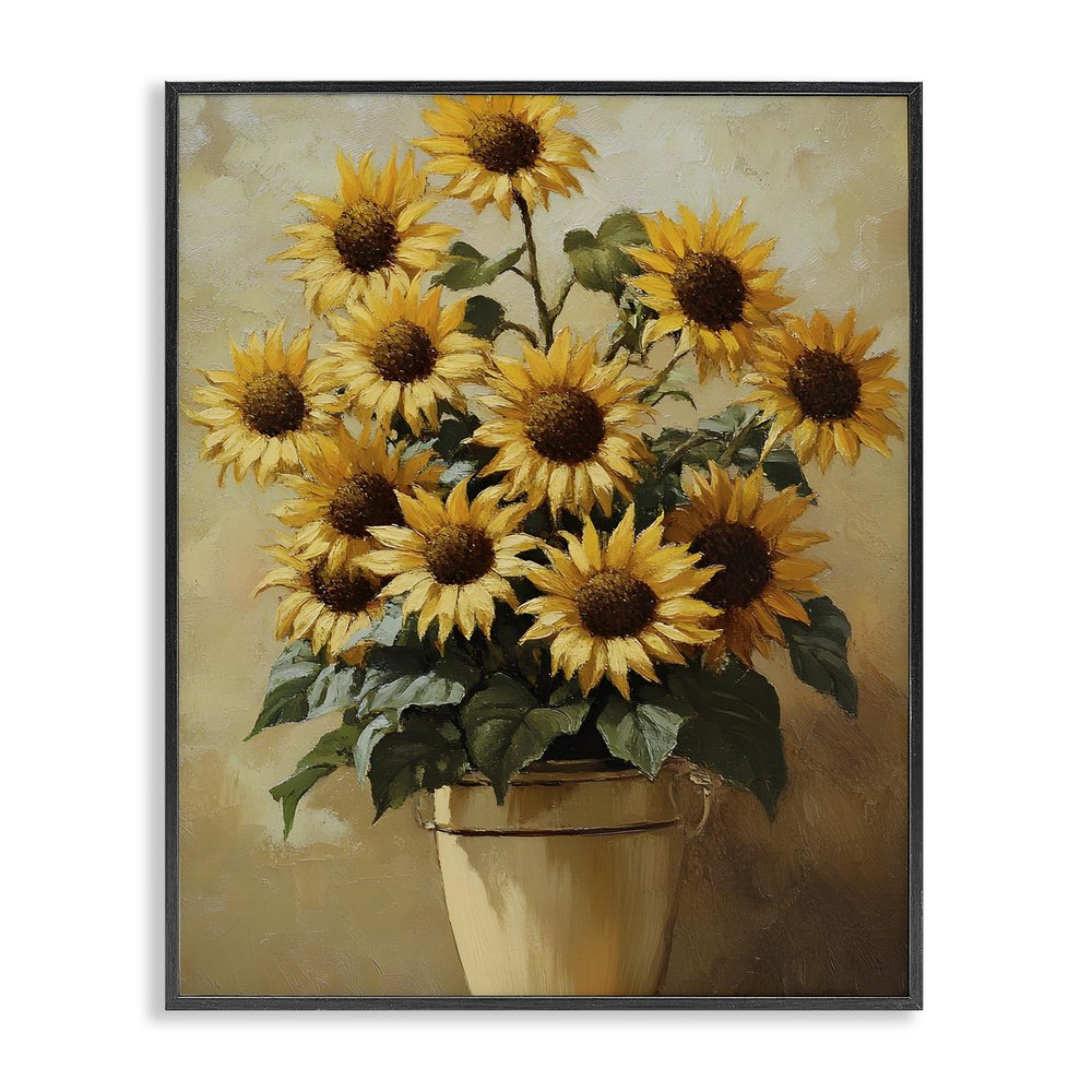 Stupell Industries Sunny Sunflowers Arrangement Black Framed Giclee Art, design by Franklyn Gregory, 16 x 20