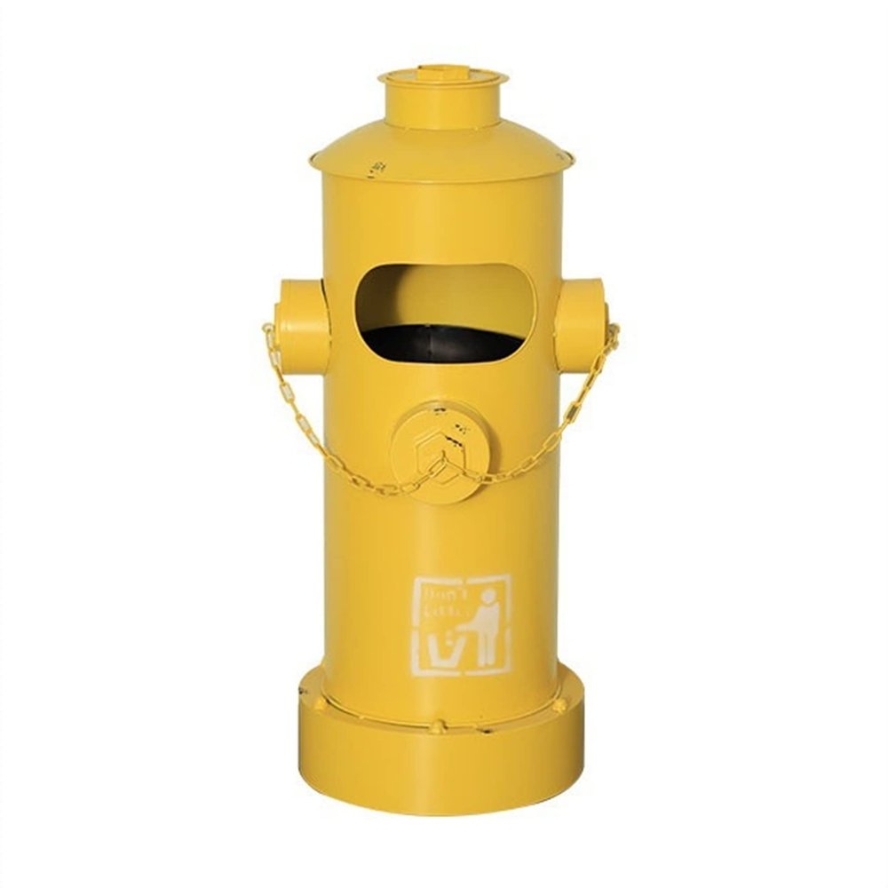 x3anggyt5 Commercial Trash Cans Industrial Style Fire Hydrant Trash CanRetro Creative Garbage Can Large Capacity Wrought Iron Trash Can Indoor Outdoor Waste Bins Outdoor trashc(Yellow)