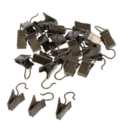 25pcs Shower Curtain Hooks with Clips Iron Bathroom Hanging