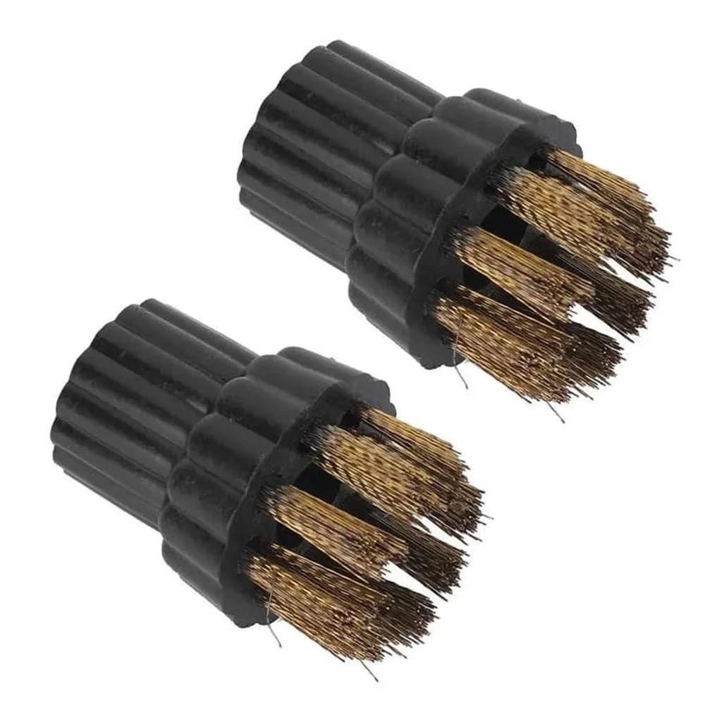 6pcs Steam Cleaner Brass Nylon Brush Head Replacement Parts Compatible with Steam Mop Compatible with Floor Carpet Pet Hair Cleaning