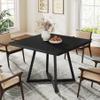 Tribesigns Square Dining Table Set of 2, 31.5" Industrial Dinner Table with Metal Base, Kitchen Table for Dining Room, Small Space, Apartment, Black (Chairs are not Included) view 2