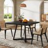 Tribesigns Square Dining Table Set of 2, 31.5" Industrial Dinner Table with Metal Base, Kitchen Table for Dining Room, Small Space, Apartment, Black (Chairs are not Included) view 3