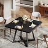 Tribesigns Square Dining Table Set of 2, 31.5" Industrial Dinner Table with Metal Base, Kitchen Table for Dining Room, Small Space, Apartment, Black (Chairs are not Included) view 4