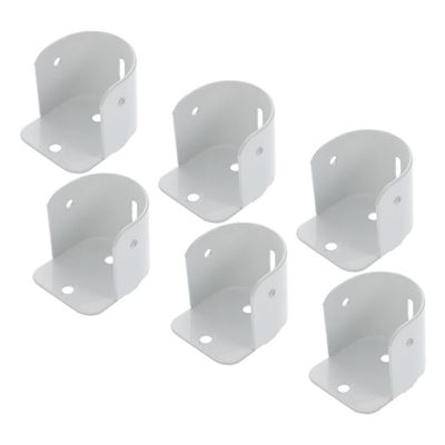 Holibanna 6pcs Heavy Duty Curtain Rod Brackets Adjustable Flange Support Sockets 304 Stainless Steel No Drill Installation Suitable for Closets and Bathrooms