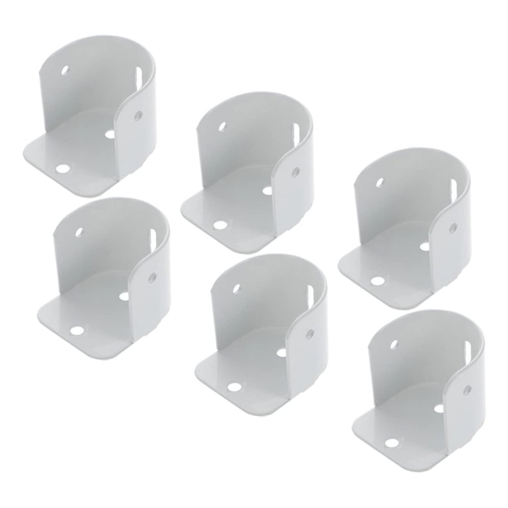 Holibanna 6pcs Heavy Duty Curtain Rod Brackets Adjustable Flange Support Sockets 304 Stainless Steel No Drill Installation Suitable for Closets and Bathrooms