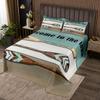 Lake House Bedspread Queen Size, Cabin Paddle Lake Life Theme Coverlet Set 3pcs, Rustic Farmhouse Wooden Plank Quilted Coverlet with 2 Pillowcases, Kids Boys Girls Room Decor, Soft Bedding Quilt view 1