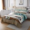 Lake House Bedspread Queen Size, Cabin Paddle Lake Life Theme Coverlet Set 3pcs, Rustic Farmhouse Wooden Plank Quilted Coverlet with 2 Pillowcases, Kids Boys Girls Room Decor, Soft Bedding Quilt view 4