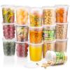 32 oz Deli Containers with Lids [24 Set] Made in USA, BPA-Free Plastic Food Containers, Freezer & Microwave Safe, Stackable Meal Prep & Soup Storage Containers, Ideal for Takeout & Kitchen Use view 1