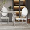 Topjia Upholstered Dining Chairs,Modern Back Side Chair,Leather Kitchen Dining Room Stool with Stainless Steel Legs,Living Room Meeting Room(2pcs, B) view 2