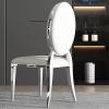 Topjia Upholstered Dining Chairs,Modern Back Side Chair,Leather Kitchen Dining Room Stool with Stainless Steel Legs,Living Room Meeting Room(2pcs, B) view 3