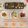 ARLIME 27" Large Electric Griddle, Nonstick Countertop BBQ Grill with Adjustable Temperature, Thermostats and Drip Tray, Teppanyaki Grill for Indoor & Outdoor view 3