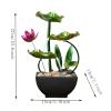10.23 Inch-Tabletop Indoor Water Fountain & 3 Tiers of Flowing Water + Free 5 Crystals for Meditation & Landscape & Good Luck-Lighting Circle(Safflower(Excl. 5 Stone)) view 2