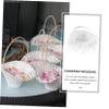 PRETYZOOM Romantic Lace Flower Girl Basket for Weddings Elegant Tulle Wedding Decor for Petals Candy and Charming Bridal Flower Basket for Celebrations and Events view 3