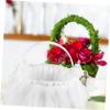 PRETYZOOM Romantic Lace Flower Girl Basket for Weddings Elegant Tulle Wedding Decor for Petals Candy and Charming Bridal Flower Basket for Celebrations and Events view 4