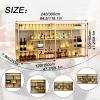 59.1in Large Wall Mounted Wine Rack, 4 Tier Wall Mount Bottle Rack with Glass Holder, Industrial Metal Floating Bar Liquor Bottles Display Storage Shelf for Dining Room, Kitchen (Black,Right ,59.1in) view 2