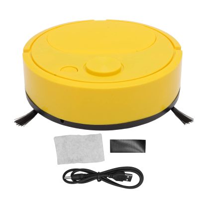 Ejoyous Robot Vacuum Cleaner, Multifunctional Mini Smart Sweeping Robot with USB Charging for Wooden Flooring, Tile and Carpet (Yellow)