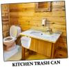 Amosfun Modern Wall-Mounted Kitchen Trash Can Dual Compartment Waste Bin Lids Under Sink Trash Can for Bathroom Compact Garbage view 3
