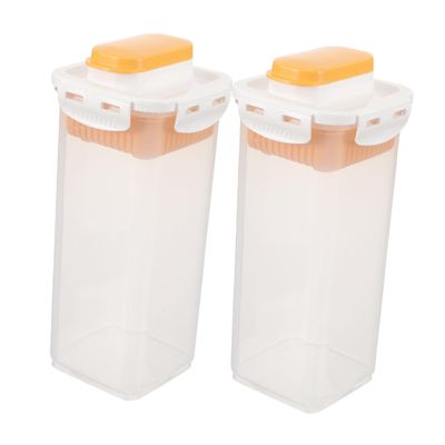 BUGUUYO 2pcs Laundry Powder Storage Bin with Lid Transparent Sealed Container for Organized Laundry Room Versatile Washing Soap Organizer for Spaces for and Apartments