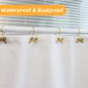 Decorative Shower Curtain Hooks, Luxury Bowknot Shower Curtain Rings, Modern Bow Shower Curtain Hangers, 12PCS Shower Hooks for Home Decor, Bathroom, Bedroom, Living Room (Gold) view 3