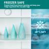 8-Pack Reusable Silicone Food Storage Bags, 100% Silicone Stand-Up Wide-Open Zip-Lock Reusable Storage Bags for Food, Freezer Microwave Oven Dishwasher Safe, Aqua, 4M 2S 2XS view 4