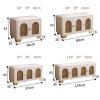 DEJIKOKU Wooden Rattan Shoe Storage Bench Organizer with Cushioned, Adjustable Shelves, Shoe Cabinet for Entryway Hallway(Khaki,60x35x43cm) view 2