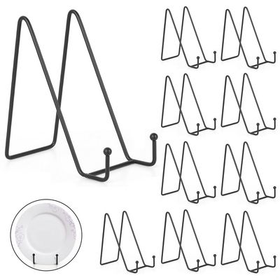 10-Pack Metal Plate & Photo Display Stands, Simple Tabletop Holders For Artworks, Books, Plates, And More