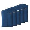AIBEINUO 5 Pack Garment Bags for Storage, Oxford Suit Bags with Clear Window, Hanging Clothes Bag for Storage for Clothes in Bedroom(Blue,58x9x130cm)