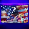 100% BLUE COLLAR Tapestry Wall Art Bedroom Living Room UV Tapestry, Statue of Liberty Bald Eagle USA Patriotic American Flag Stars Stripes Wall Hanging Balcony Decor, 60"x80" view 1