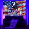 100% BLUE COLLAR Tapestry Wall Art Bedroom Living Room UV Tapestry, Statue of Liberty Bald Eagle USA Patriotic American Flag Stars Stripes Wall Hanging Balcony Decor, 60"x80" view 2