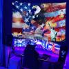 100% BLUE COLLAR Tapestry Wall Art Bedroom Living Room UV Tapestry, Statue of Liberty Bald Eagle USA Patriotic American Flag Stars Stripes Wall Hanging Balcony Decor, 60"x80" view 4