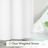 Amazer Small Stall Shower Curtain Liner Washable, 60 x 72 Inches, Fabric Shower Liner with 2 Bottom Stones, Narrow Waterproof RV Shower Curtain Liner, 10 Grommet Holes, Hotel Quality, White view 3
