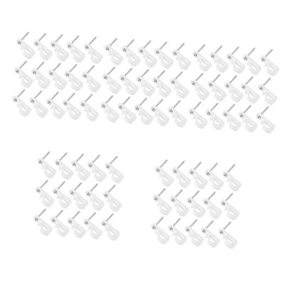 OUNONA 100sets Light Hanger Hooks Screws for Easy Installation for Outdoor String Lights and Festive Decorations Sleek White Design for Elegant Spaces