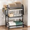 FQAZSTB Multifunctional Dishs Drying Rack,Space-Saving Large Dish Rack,Dish Rack 2 Tiers for Kitchen Counter view 1
