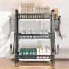 FQAZSTB Multifunctional Dishs Drying Rack,Space-Saving Large Dish Rack,Dish Rack 2 Tiers for Kitchen Counter view 2